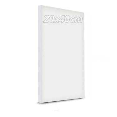 Imagem de Tela de Pintura 20x40cm sem Cavalete Branca Moldura de Madeira