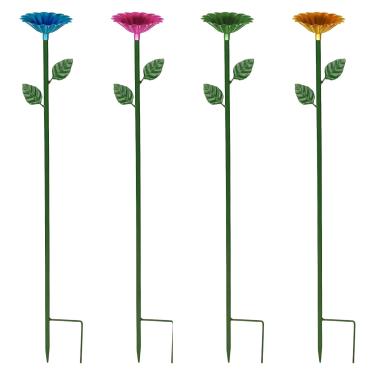 Imagem de Bebedouro de abelha em forma de flor, alimentador colorido de abelha e borboleta, suporte de metal de qualidade, fácil de instalar, ideal para uso ao ar livre, fornece água potável segura para abelhas