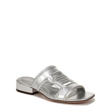 Imagem de Franco Sarto Sandálias femininas Marina Fashion Slide, Couro metálico prateado, 7