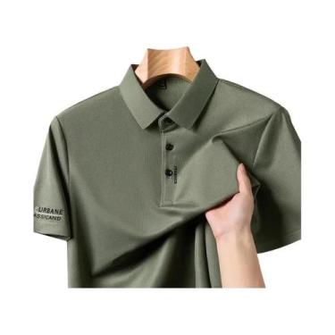 Imagem de Camisa Polo Casual Masculina De Manga Curta Em Cor Sólida Respirável C