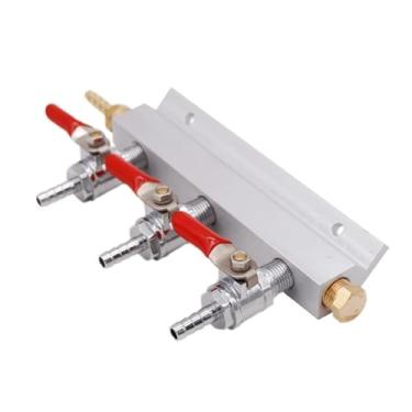 Imagem de Home Brewing 3 Way Beer Brewing Gas Manifold Distribuidor CO2 Distribuidor Manifold Splitter Beer Integrated Check Valves Homebrew Beer Making Brewing Tool Brewing Acessórios para fabricação de