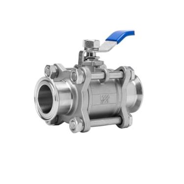 Imagem de Válvula esférica de instalação rápida de aço inoxidável 304, braçadeira de abertura rápida, mandril manual, válvula de fixação rápida, 4 pontos (DN80-91,316L)