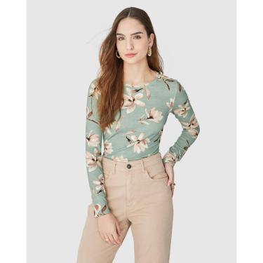Imagem de Blusa Feminina Manga Longa Floral Em Viscose Stretch-Feminino