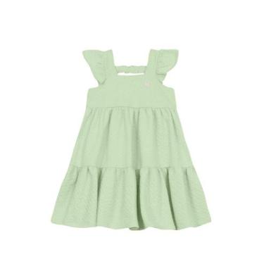 Imagem de Vestido infantil menina texturizado Mundi, Verde, 8