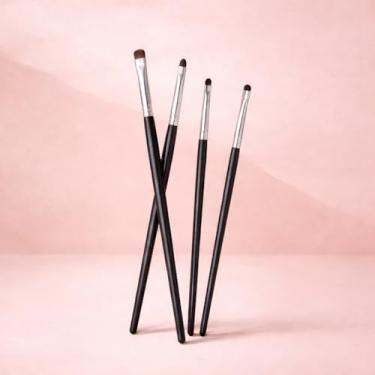 Imagem de 4 pincéis de maquiagem, pincel de polimento de base, corretivo, ferramentas de maquiagem, cabo longo, base oblíqua, pincel de maquiagem