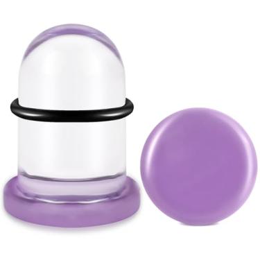 Imagem de WINSENET Kit de alongamento de orelha de vidro, 2 peças, plugues de 22 mm para medidores de orelha com anéis de borracha, kit de alongamento de orelha de vidro com alargador de orelha, joias para