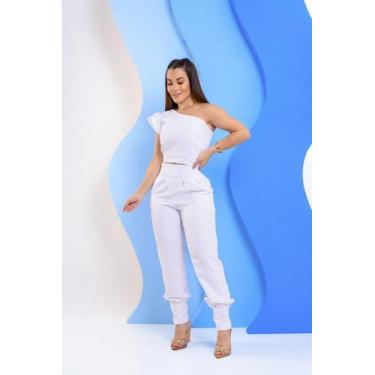 Imagem de Conjunto Feminino de Calça em Alfaiataria Moda Elegante Blogueira Trab