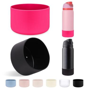 Imagem de LUCKINEE 2 peças de base de silicone para bota Owala FreeSip Twist and Flip Flask 1,134 g e Hydro Flask boca larga 947 g 1,134 g e mais garrafas com diâmetro inferior de 8,8 a 9,3 cm