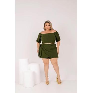 Imagem de Conjunto Short Saia e Cropped Plus Size Fresquinho Casual - Império, V