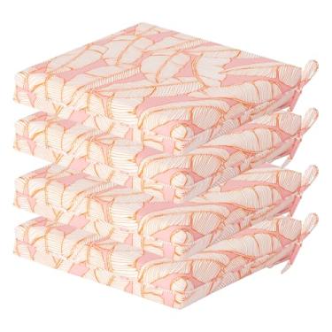 Imagem de Localive Almofada para cadeira de jantar ao ar livre 50,8 cm x 50,8 cm 4 peças - tiras de amarração para ajuste seguro, repelente de água, resistente a UV, 50% tecido reciclado sem PFAS, 3 anos de