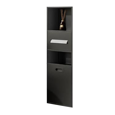 Imagem de Nicho de chuveiro embutido de aço inoxidável 304 - Prateleiras de armazenamento de banheiro para artigos de higiene pessoal, cosméticos e organizador de papel higiênico, 30 x 86 x 14 cm - Solução