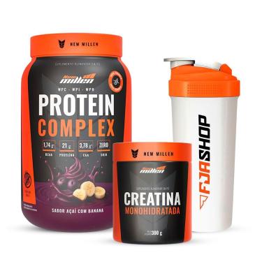 Imagem de Kit Whey Protein Complex 3W, Creatina 300g e Coqueteleira-Unissex
