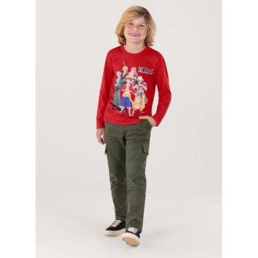 Imagem de Camiseta Unissex One Piece Infantil Brandili Vermelho-Masculino