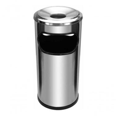 Imagem de Cinzeiro Lixeira Em Aço Inox Com Aro Em Aluminio 22l