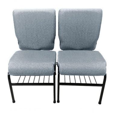 Imagem de 02 Cadeiras Para Igrejas C/ Porta Biblía E Porta Cálice Cinza