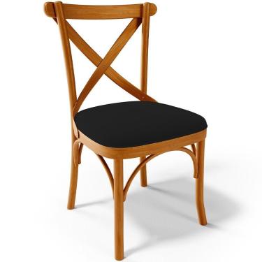 Imagem de Cadeira Para Sala De Jantar E Estar Living Estofada ávila L02 Suede Preto - Lyam