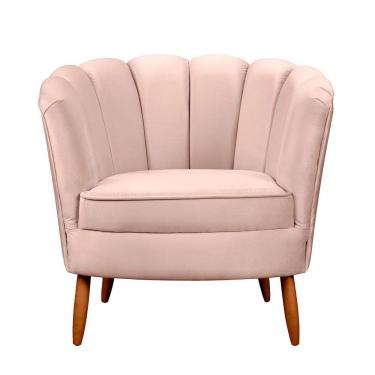 Imagem de Poltrona Ariel Petala Decorativa Com Pés De Madeira Speciale Home Rose