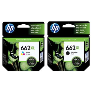 Imagem de Cartucho De Tinta Hp 662xl Kit Preto E Color Cz105ab Cz106ab