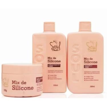 Imagem de Mix de Silicone Kit Capilar, Shampoo 280ml, Condicionador 250ml, Máscara 250g, Tratamento para Cabelos Danificados