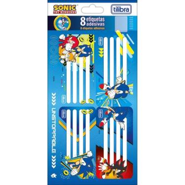 Imagem de Etiqueta Escolar Adesiva Sonic c/ 8 Etiquetas - Tilibra