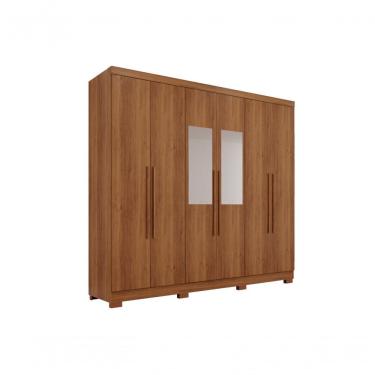 Imagem de Guarda Roupa Casal Coliseu 6 Portas De Bater 4 Gavetas Cinamomo MDP Sallêto Móveis