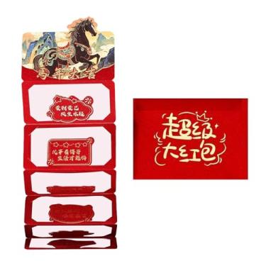 Imagem de Envelopes vermelhos de ano novo lunar 2026 | Decorações tradicionais lunares dobráveis de desenho animado | Envelopes de dinheiro chinês - para amigos da família, homens, mulheres, crianças, meninos
