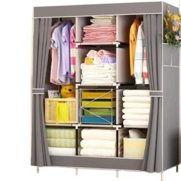 Imagem de Armário Guarda Roupa Organizador Dobrável Desmontável Easy Decor, Cinz