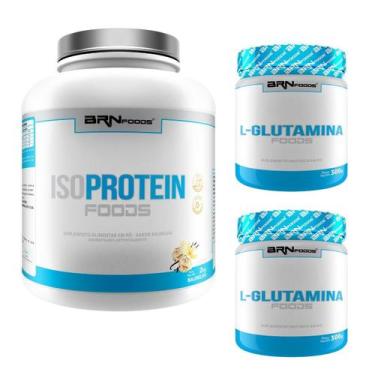Imagem de Kit Iso Protein 2kg + 2 x Glutamina 300g - BRNFOODS - Bodybuilders, Ba