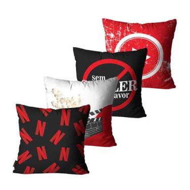 Imagem de Kit com 4 Capas para Almofadas Movie Netflix 45x45 - Mdecore