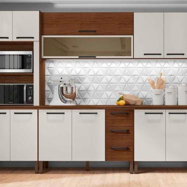 Imagem de Balcão de Pia 120 cm para Cozinha Sem Tampo Ametista Kits Paraná, Nogu