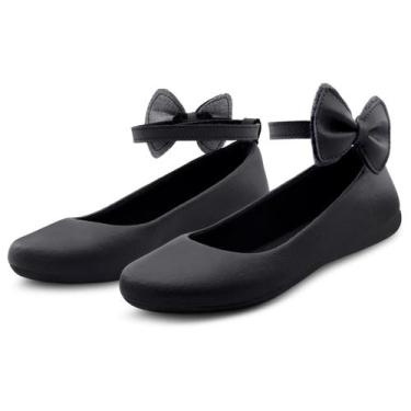 Imagem de Sapatilha Infantil Menina Boneca Laço MzKid Preta, Preto, Menina, 27