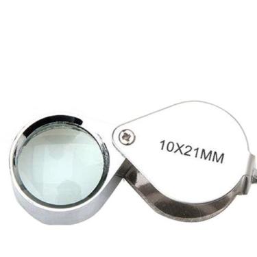 Imagem de 10 Mini Lupa 10x 21mm Inox Relojoeiro Joalheiro Gota De Mão - Não Info