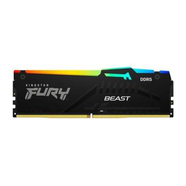 Imagem de Memória RAM Kingston Fury Beast Expo, RGB, 16GB, 6000MT/s, DDR5, DIMM, CL30, Preto - KF560C30BBEA-16-Unissex