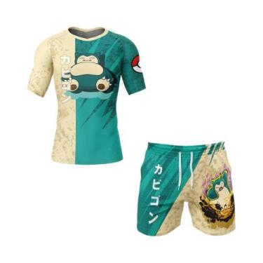 Imagem de Camiseta Masculina De Compressão De Manga Curta Com Estampa De Pokémon