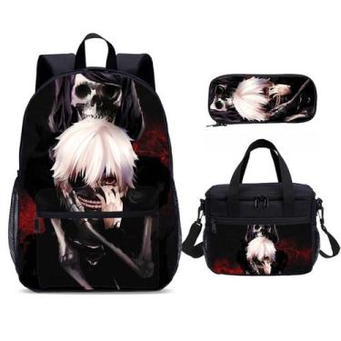 Imagem de Conjunto de mochilas escolares Tokyos Ghouls, 3 unidades com bolsa de 