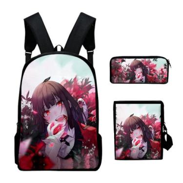 Imagem de Conjunto de mochilas Kakeguruis Anime School, 3 peças para crianças, n