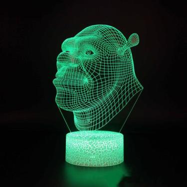 Imagem de Lâmpada de ilusão LED 3D Night Light Shreks Donkey Anime - yiweisai