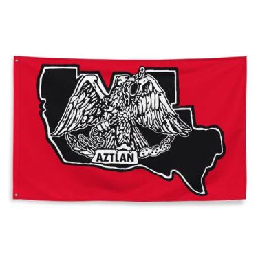 Imagem de Tapeçaria de parede Aztlans Chicanos Eagle Southwest 150x90cm - Yiweis