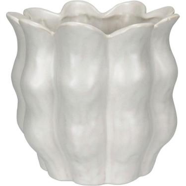 Imagem de VASO DECORATIVO ENFEITE CASA HOME&CO CERÂMICA 20x20x20cm BRANCO