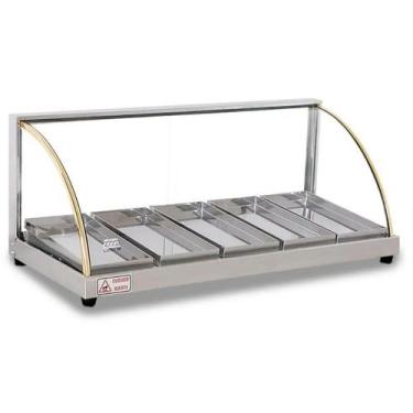 Imagem de Estufa Vitrine Elétrica Curva Quente 5 Bandejas Inox Tita, 110V