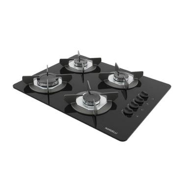 Imagem de Fogão Cooktop Vidro Gás 4 Bocas Simples Safe Ferro Flange Inox Safe4 Bivolt - Nardelli 27011301-00