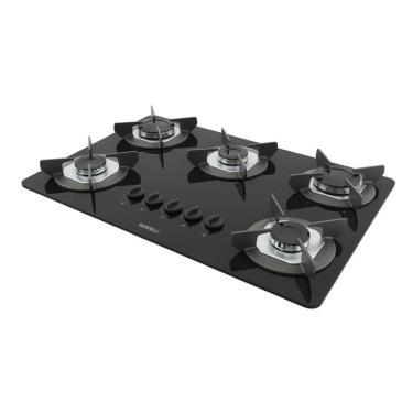 Imagem de Fogão Cooktop Vidro Gás 5 Bocas Simples Safe Ferro Flange Inox Safe5 Bivolt - Nardelli 27011401-00
