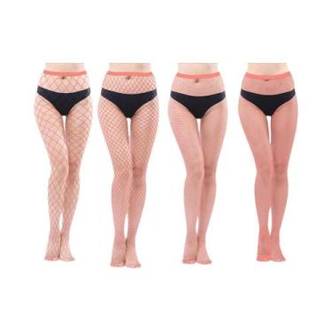 Imagem de Meias De Rede Super Elásticas Para Mulheres, 4 Peças, Meias De Rede Gó
