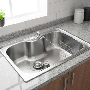 Imagem de Cuba cozinha gourmet 50x40cm pia aço inox completa com sifão - STILLUS