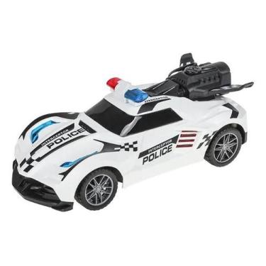 Imagem de Carro de Controle Remoto Bravox Police com Fumaça 7 Funções Cor:Branco