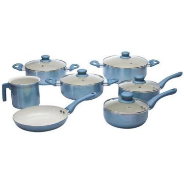 Imagem de Jogo de Panelas Cerâmica Casambiente 7 peças Azul