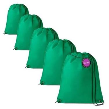 Imagem de Kit 5x Mochilas tipo Saco Gym Sack em TNT Premium 33x40cm Marino TopGet-Unissex