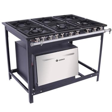 Imagem de Fogão Industrial Venâncio 6 Bocas 3 Duplas A Gás Baixa Pressão Extra Com Forno E6d3f