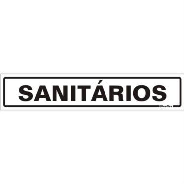 Imagem de Placa de Poliestireno Autoadesiva 5x25cm Sanitários 200 Bj Sinalize Placa Ps 5x25 Sanit...