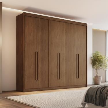 Imagem de Guarda Roupa Casal 6 Portas MDF Santiago Conquista Móveis - Cacau
